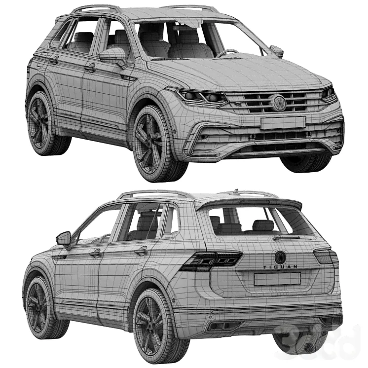 Volkswagen Tiguan 2021 - Транспорт - 3D модель-0