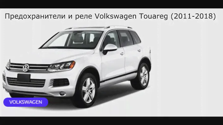 Предохранители и реле для Volkswagen Touareg / 2011 / 2012 / 2013 / 2014 / 2015 / 2016 / 2017 / 2018