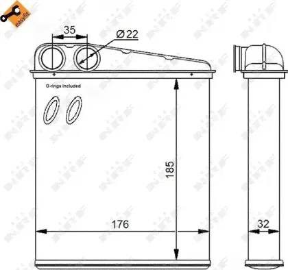 Радиатор отопителя (печки) NRF EASY FIT для Volkswagen Jetta VI 2010-2019. Артикул 54271-3