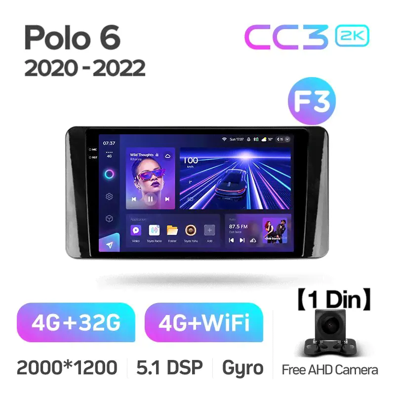 Штатная магнитола Teyes CC3 2K для Volkswagen Polo VI 2020-2022 на Android 10-0