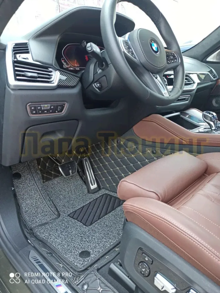 Коврики салона из Экокожи Стандарт рисунок Ромб-решетки для Volkswagen Tiguan L 2017-2019