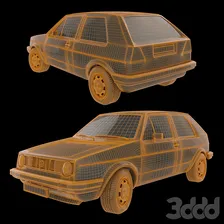 Автомобиль Volkswagen Golf 2 - Транспорт - 3D модель